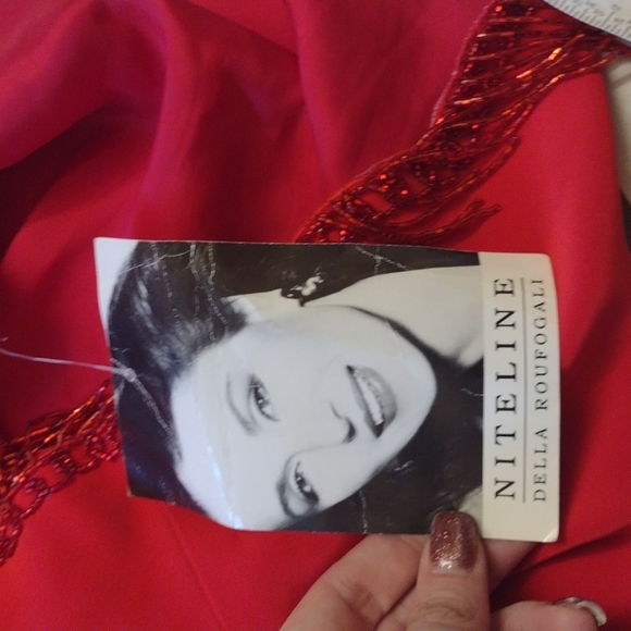 NWT beaded Ruby Red Niteline Della Roufogali dress - Picture 12 of 14